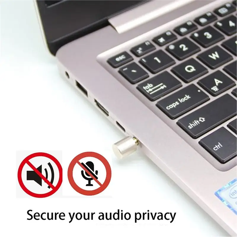 Sound Locking Device 3.5Mm MIC Blocker 2PCS-Mic Lock For Smartphones Data Security Privacy Protection Black Gray view 6