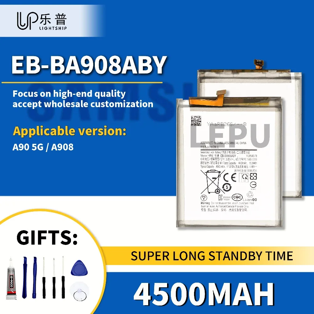 

SAM Galaxy A90 5G Phone Original Battery 4500mAh EB-BA908ABY SAM A90 5G High Quality Battery EB-BA908ABY for Galaxy A908 + Tools