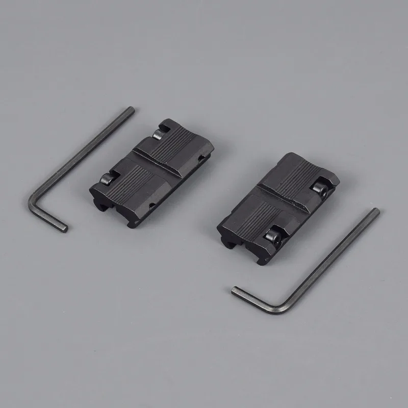 2pcs Low Profile Converter 11mm to 20mm / 22mm Scope Ring Mount Adapter For Dovetail Weaver Picatinny Rail Hunting Part