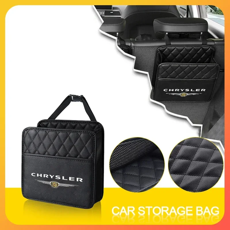 

Органайзер на заднее сиденье автомобиля, многофункциональная кожаная подвесная сумка для хранения вещей для Chrysler 300c Voyager Town Country Grand Cruiser