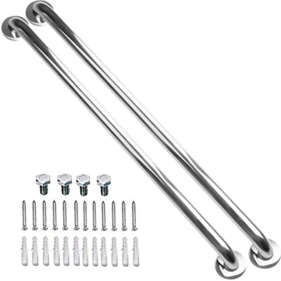 

2 Pack Shower Grab Bar SUS304 Stainless Steel Bathroom Grab Bar Handle Bathroom Shower Balance Bar Safety Hand Rail Support Han