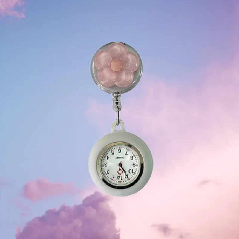 ​Cartoon Cute Retractable Hospital Nurse Doctor Pocket Watch On Chain Pendant Gifts Hang Clips Badge Reel Quartz Watches Clock