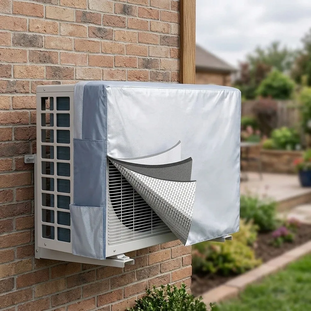 Insulated AC Cover W/ Pockets | Draft Blocker, Waterproof & For Washable -Exhaust Hose Vent Cover Waterproof Heat Insulation