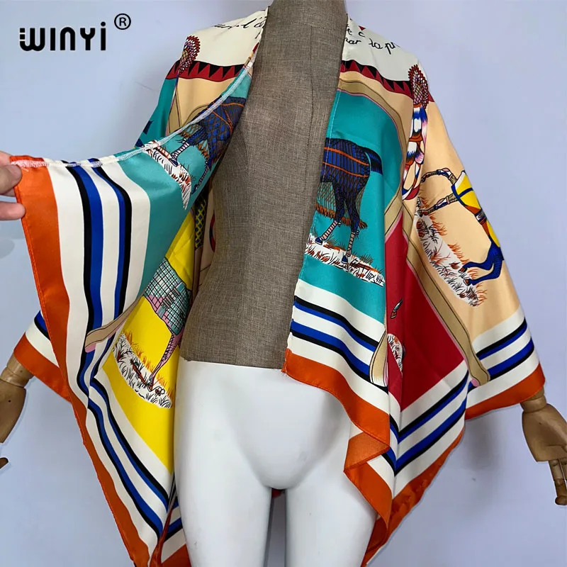 Winyi Afrika Nieuwe Jas Vrouwen Vest Mode Print Beachwaer Cocktail Sexy Boho Strand Cover Up Afrikaanse Vakantie Maxi Top