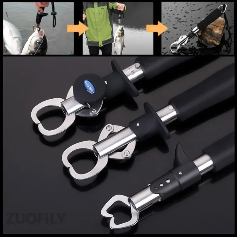 Fish Controller with Weight Scale Ruler Device Fishing Nipper Fish  Catching Grip Clip Stainless Steel Fish Clamp Fishing Pliers