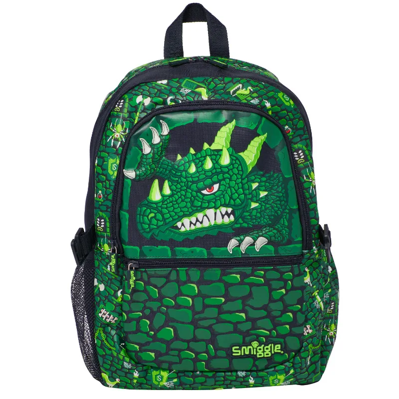 Hot Sell Australian Smiggle Green Dra gon Backpack Stationery Box Straw Kettle Crossbody Handle Meal Bag Student Gift