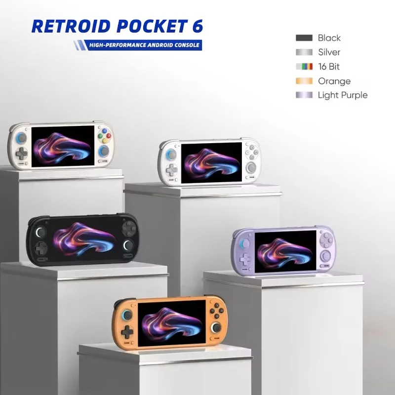 

Портативная игровая консоль Retroid Pocket 6 Retro Side Pocket 6 с AMOLED-экраном 1080P 120 Гц, триггерами с датчиком Холла, процессором 8GEN2