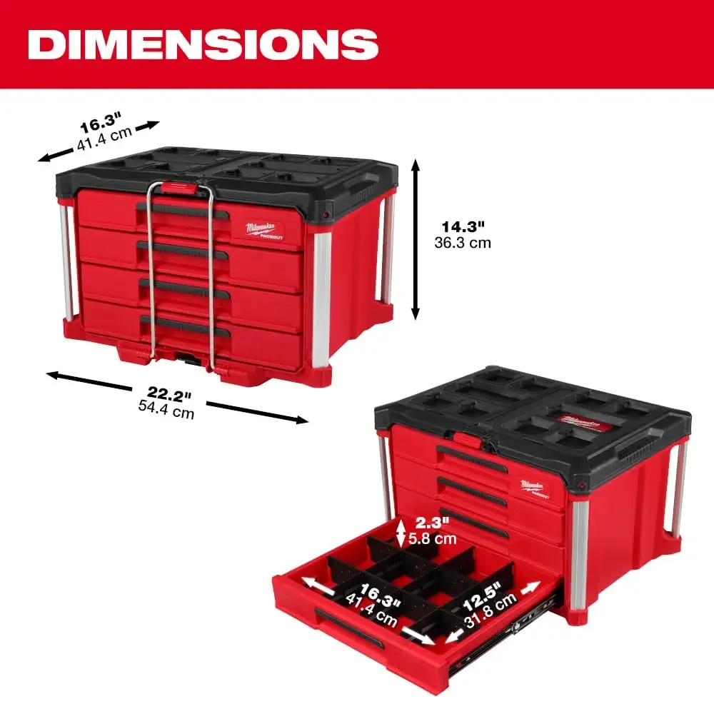 Packout 4 Drawer Tool Organizer Box - 48-22-8444