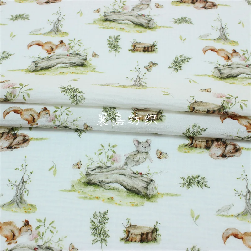 

10X1.35M Baby Cotton Double-layer Gauze, Crepe, Nordic Style, Children's Pajamas, Quilt, Blanket Fabric