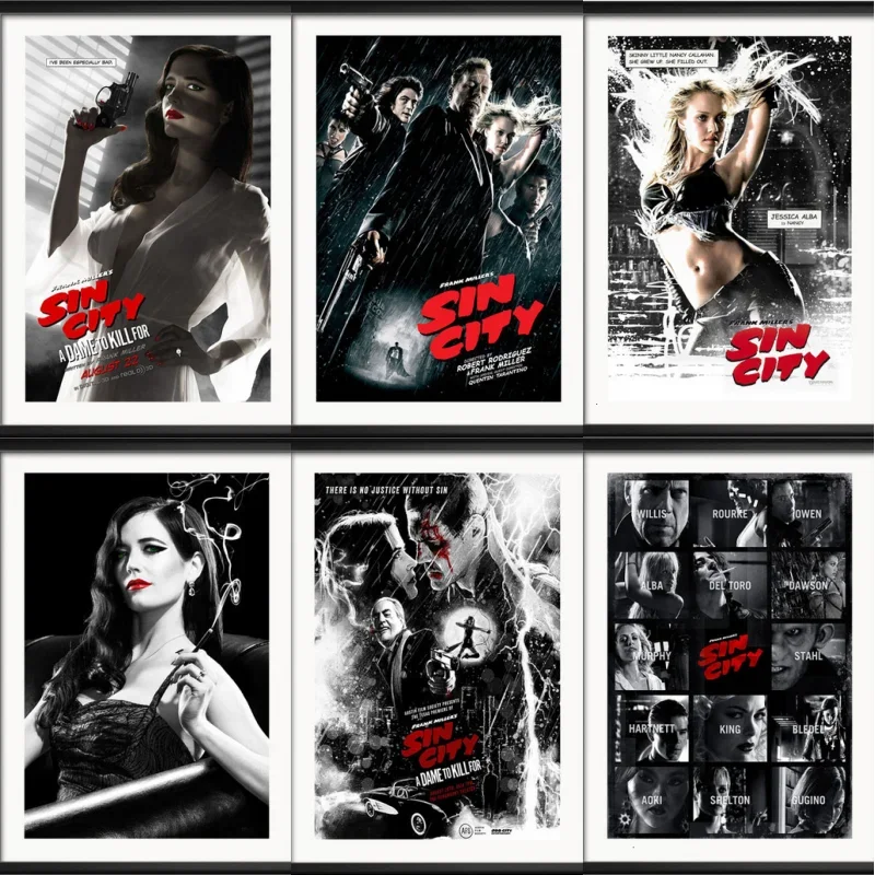 Sin City Quentin Tarantino Movie,Art Painting Vintage Canvas Poster Wall ,Home Decor