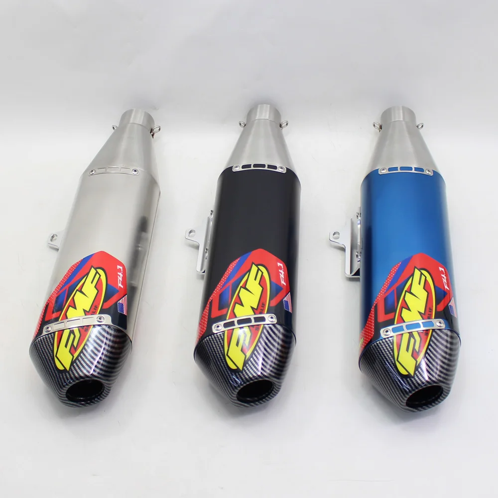 Universal 490mm Length 51mm Inlet Motorcycle Exhaust Pipe FMF Muffler 4T with DB Killer Escape Moto