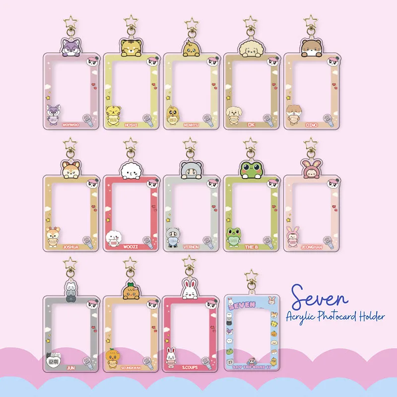 KPOP ST Cartoon Card Holder Keyring Pendant JOSHUA MINGYU DINO JEONGHAN S.COUPS Acrylic Photo Album Keychain Bag Accessories