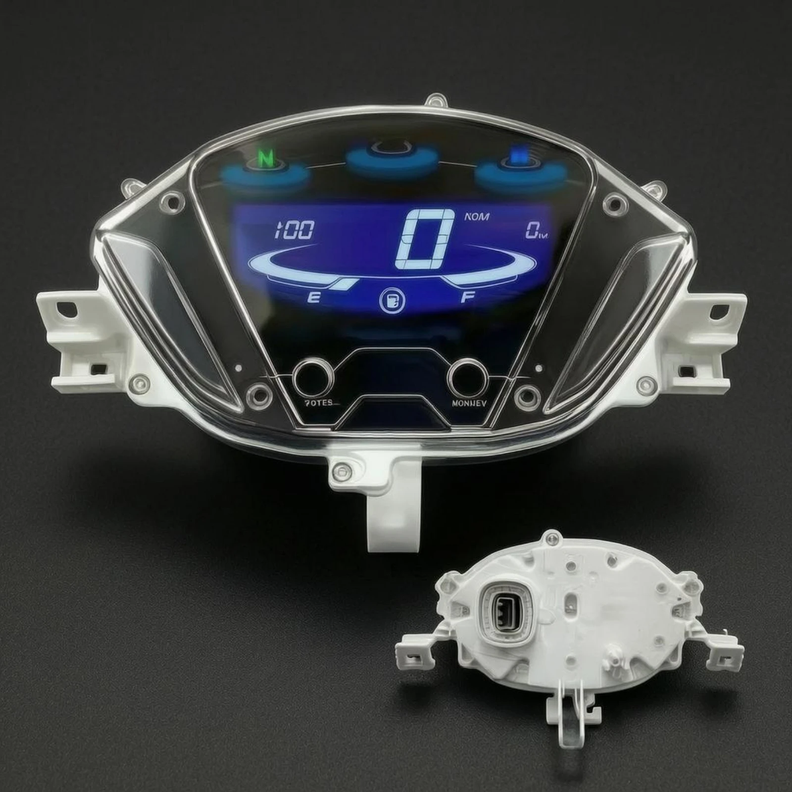 Cruscotto Moto con Cornice Nera, Strumento Digitale LCD per Moto, Tachimetro con Supporti di Montaggio, Strumentazione Veicolare