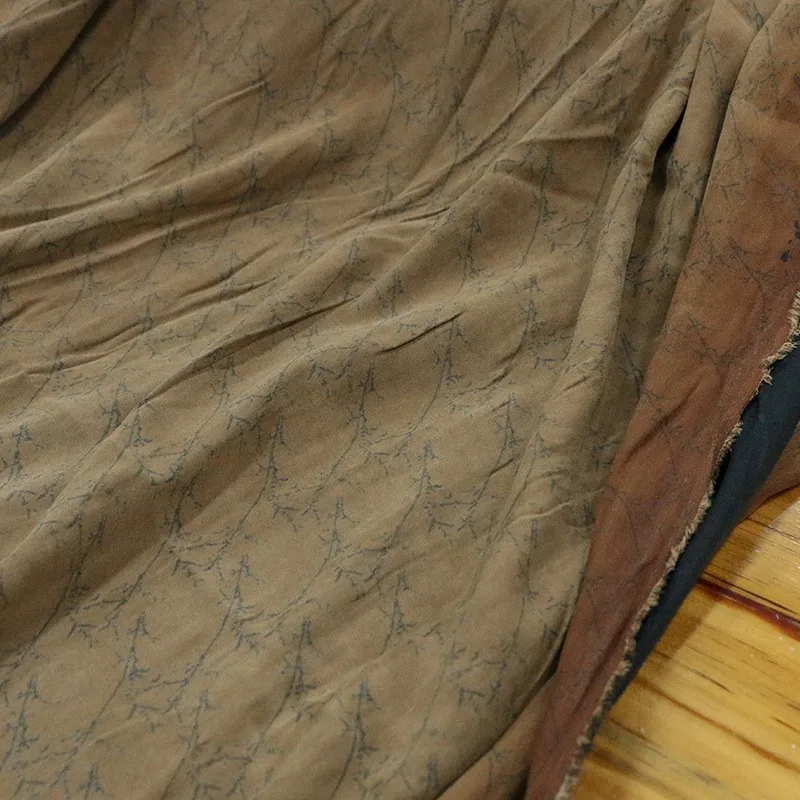 

Silk elastic satin Xiangyunsha old material traditional rammed fabric for clothing shirts and cheongsams designer