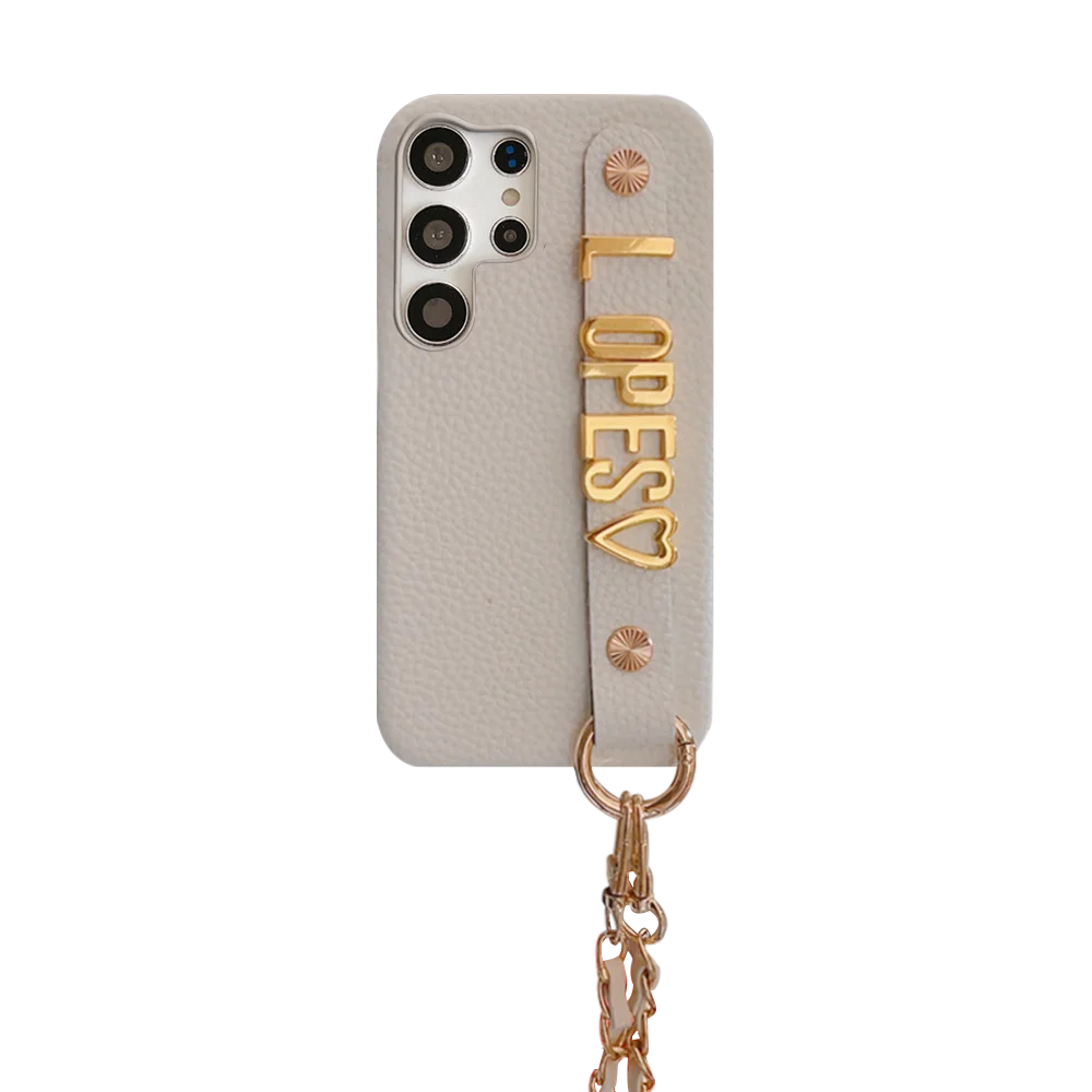 Personalise Name initial Leather Cases for For Samsung Galaxy S25 A22 A24 A32 A33 A34 A53 A54 A52 A72 A35 A55 Luxury  Hard Cover image 2