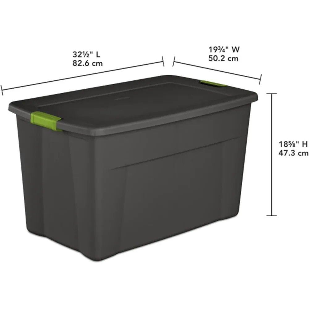 12-Pack Plastic Storage Bins with Lids, Large Box Containers, 35 Gallon, Gray