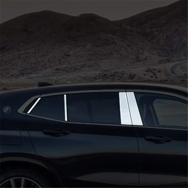 

WELKINRY For BMW X2 F39 2017-2023 Stainless Steel Car Body Door Window Central Middle B C Column Pillar Post Cover Trim