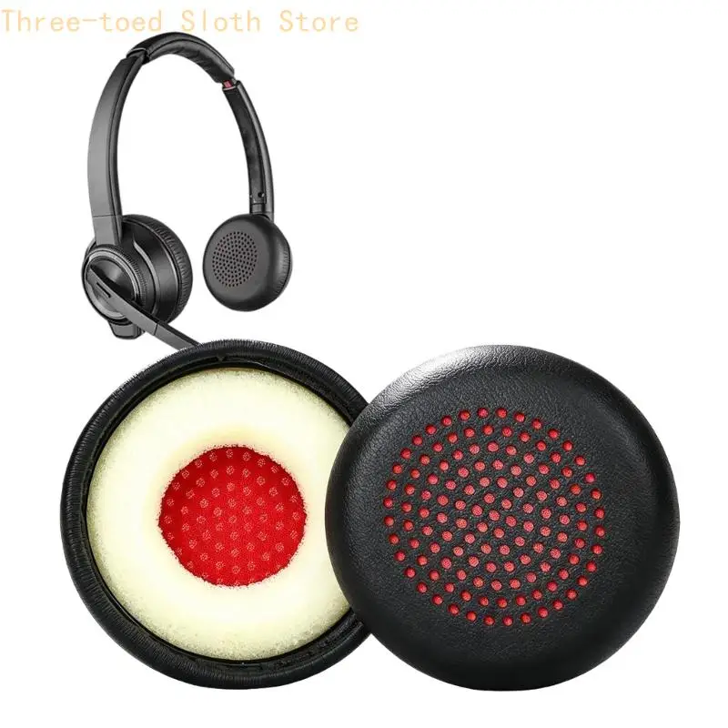 Headsets-Ohrpolster, 1 Paar schwarze Schaumstoff-Ohrpolster mit aufsteckbarer Montagebasis für Poly – Detail 9