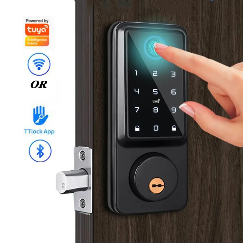 

Keyless Door Entry Lock With Keypad Smart Electronic Deadbolt Lock TTLOCK Bluetooth Or Tuya Wifi Fingerprint Deadbolt