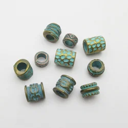 10Pcs Metal Bronze African Viking Hair Braid Dread Dreadlock beard Beads Rings For Jewelry Making, DIY Hair Decoration๏ปฟ