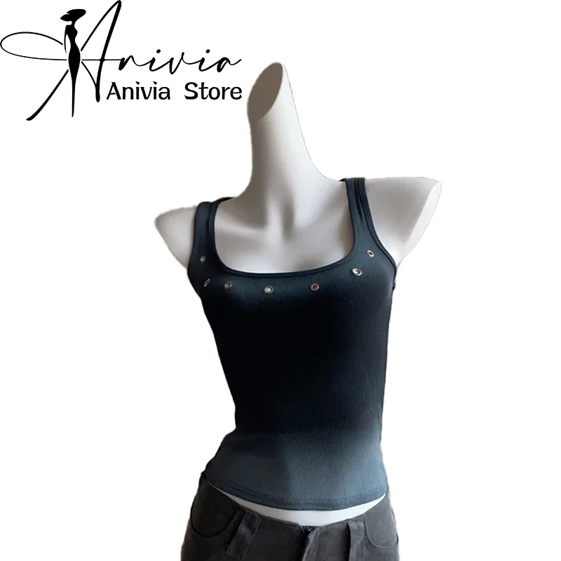 Women\'s Red Crop Top Vintage Y2k 90s Aesthetic Camisole Corset Top Off Shoulder Sleeveless Vest Tank Tops 2000s Clothes Summer