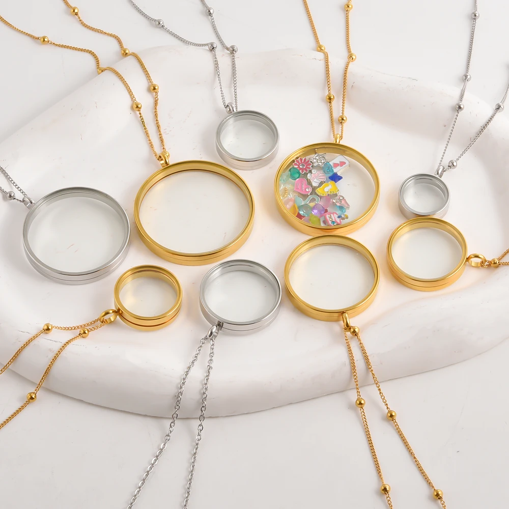 1 قطعة 10-40 مللي متر جولة التذكارية الحرق رماد Medaillon قلادة Collares مجوهرات الشرير الزجاج العائمة عملة حامل المنجد القلائد