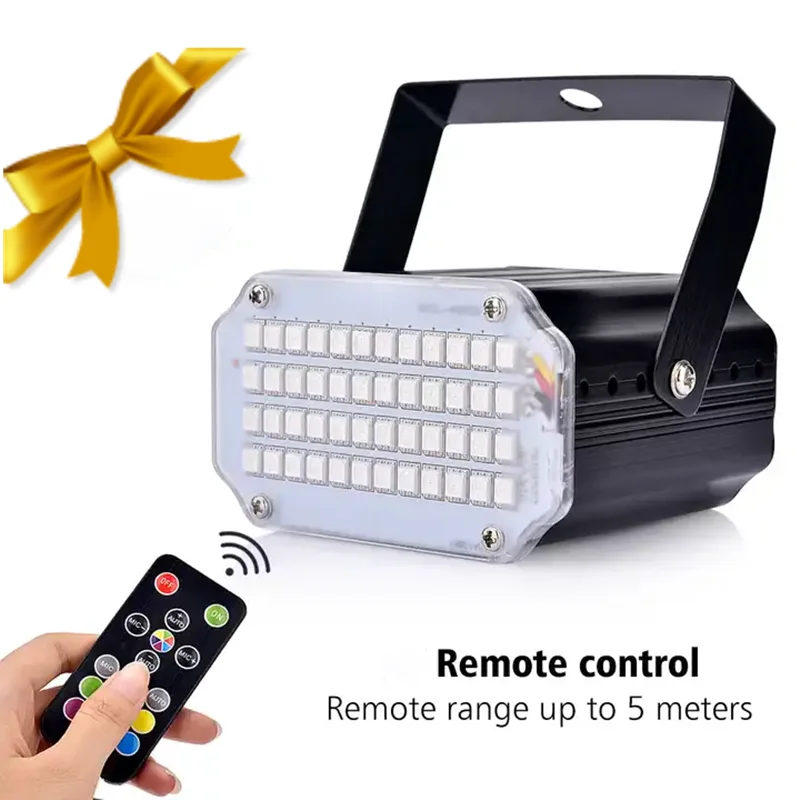 Remote Control 48 LED Strobe light White Full color Sound Activated Flash Stage Lights Strobe Light for Disco DJ Party Show Club