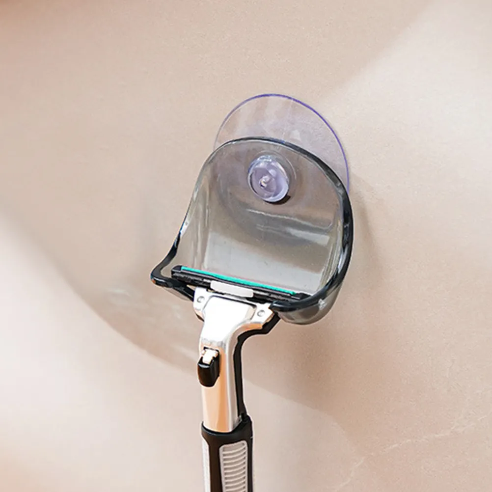 2Pcs Suction Cup Razor Holder for Bathroom Shower Wall Mounted Shaver Stand Space Saving Travel Trailer Organizer Waterproof