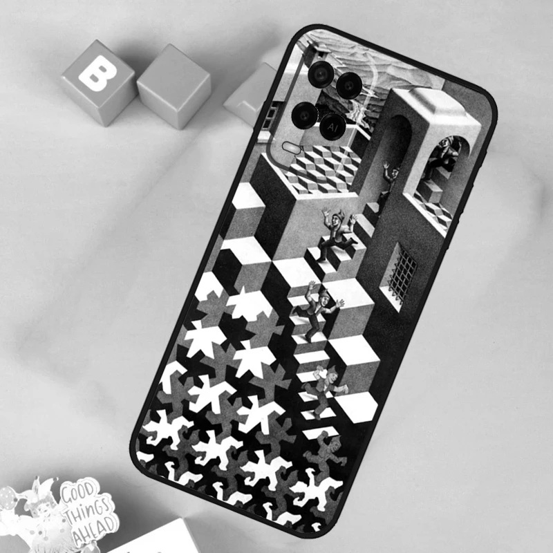 Escher Staircases For OPPO A54S A57S A53S A58 A78 A98 A16 A76 A96 A54 A74 A94 A17 A77 A5 A9 A15 A52 A72 Case