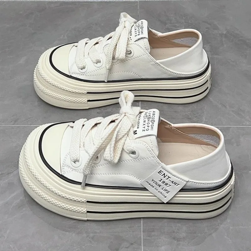 2024 New Korean canvas Shoes Platform Sneakers Women Vintage Vulcanize Spring Summer Casual Tennis Female Flats Footwear