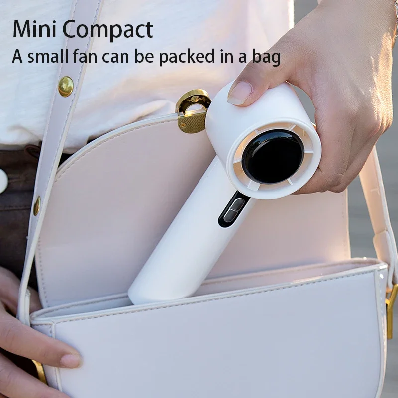 Portable Handheld Electric fan 100 Gears High Speed Led Display 3000mAh Turbofan USB Rechargeable Mini Fan Outdoor