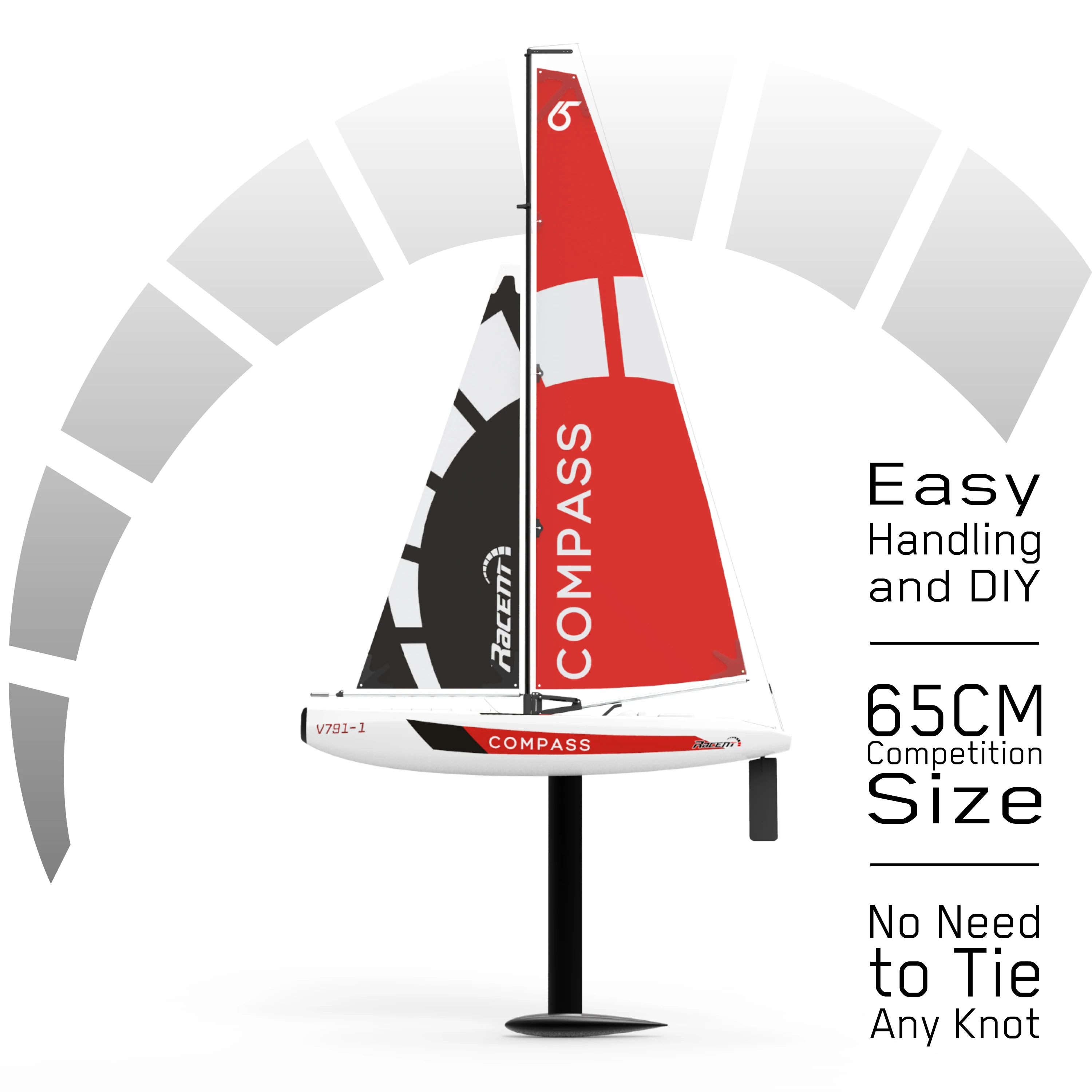 791-1 High End Remote-controlled Sailboat 65CM Competition Size Wind 2.4G New Water Remote-controlled Sailboat Model