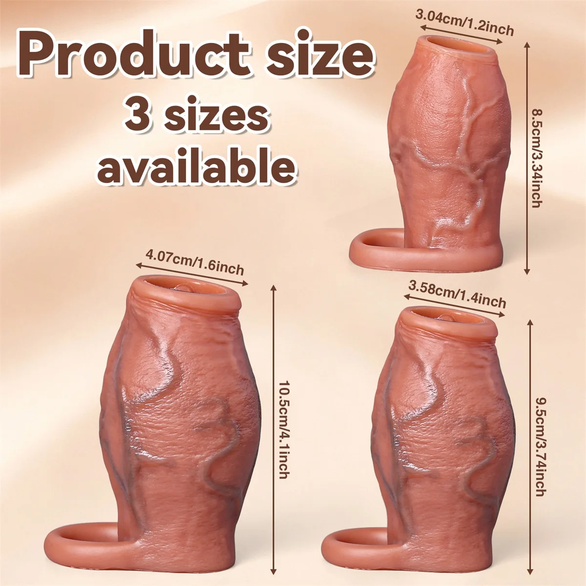 Skin Feeling Realistic Dildo Dick Pump Sleeve Enlargement Penis Covers Extender Men's Condoms Cock Ring Adult Sex Toy For Male - view 6