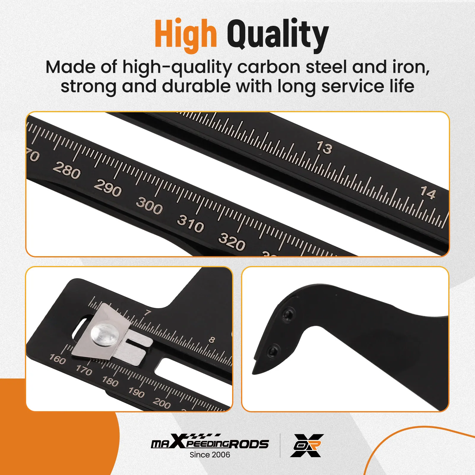 

Brake Resetting Gauge Tool Brake Measuring Tool 6-1/2 to 14-1/4 inch (160-360mm)