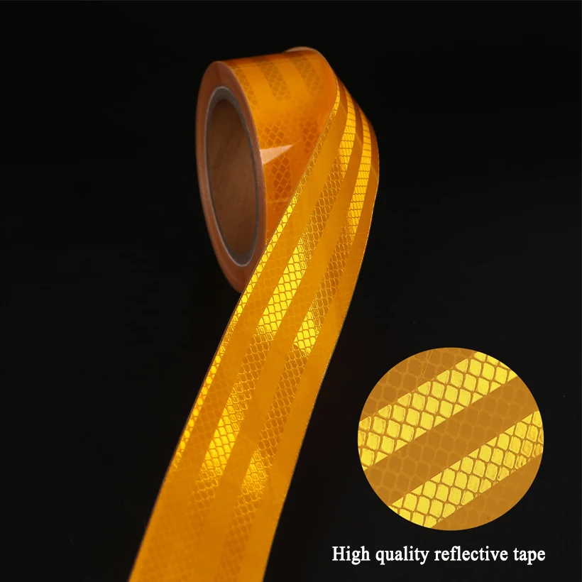 White Red Yellow Diamond Grade Reflective Tape Traffic Safety Road Waring Reflector For Waterproof Adhesive Stickers For Truck