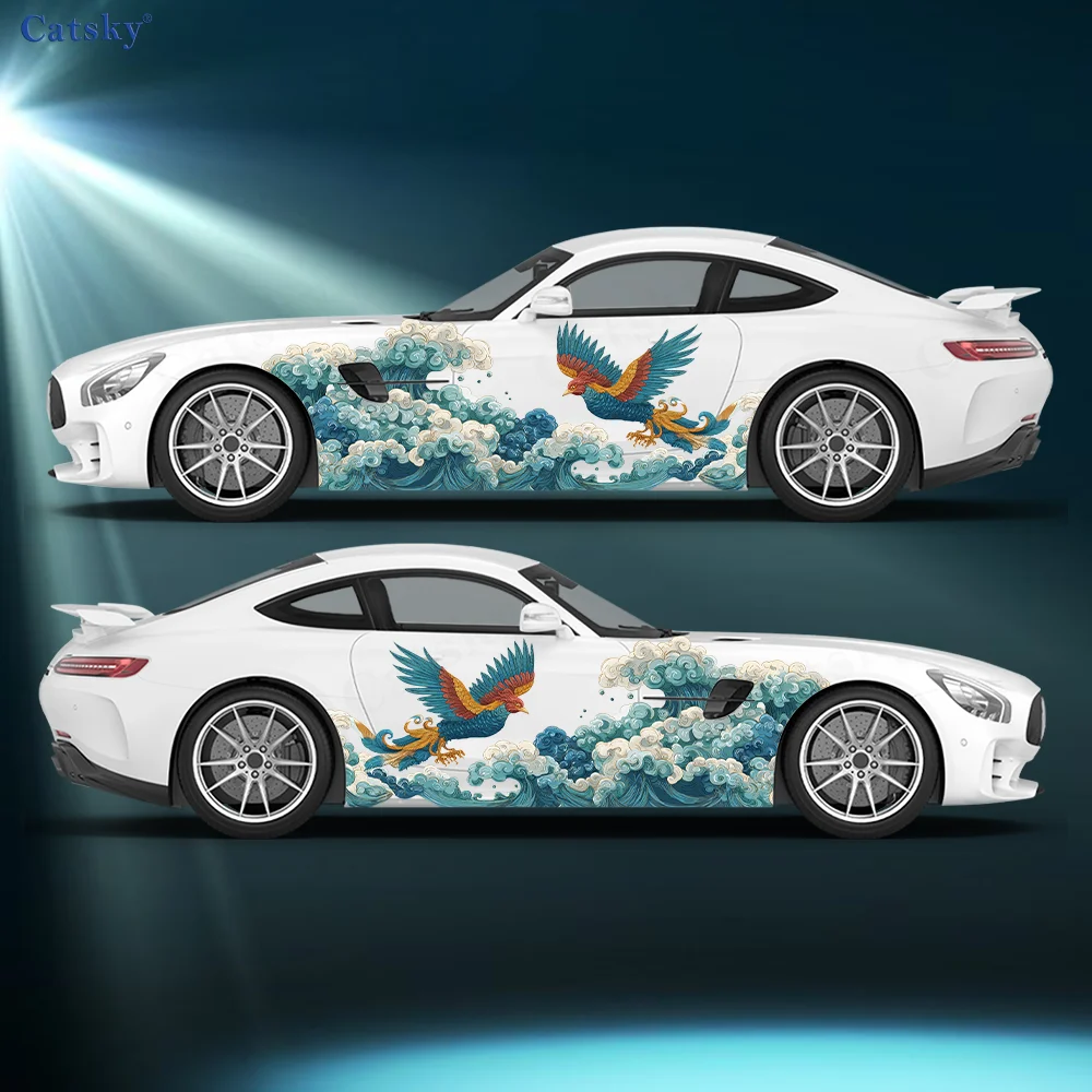 

Flying Fiery Phoenix Car Vinyl Wraps Decal Self-adhesive PVC Sticker Suitable for Trucks SUV Decoration Auto Accessories Gift