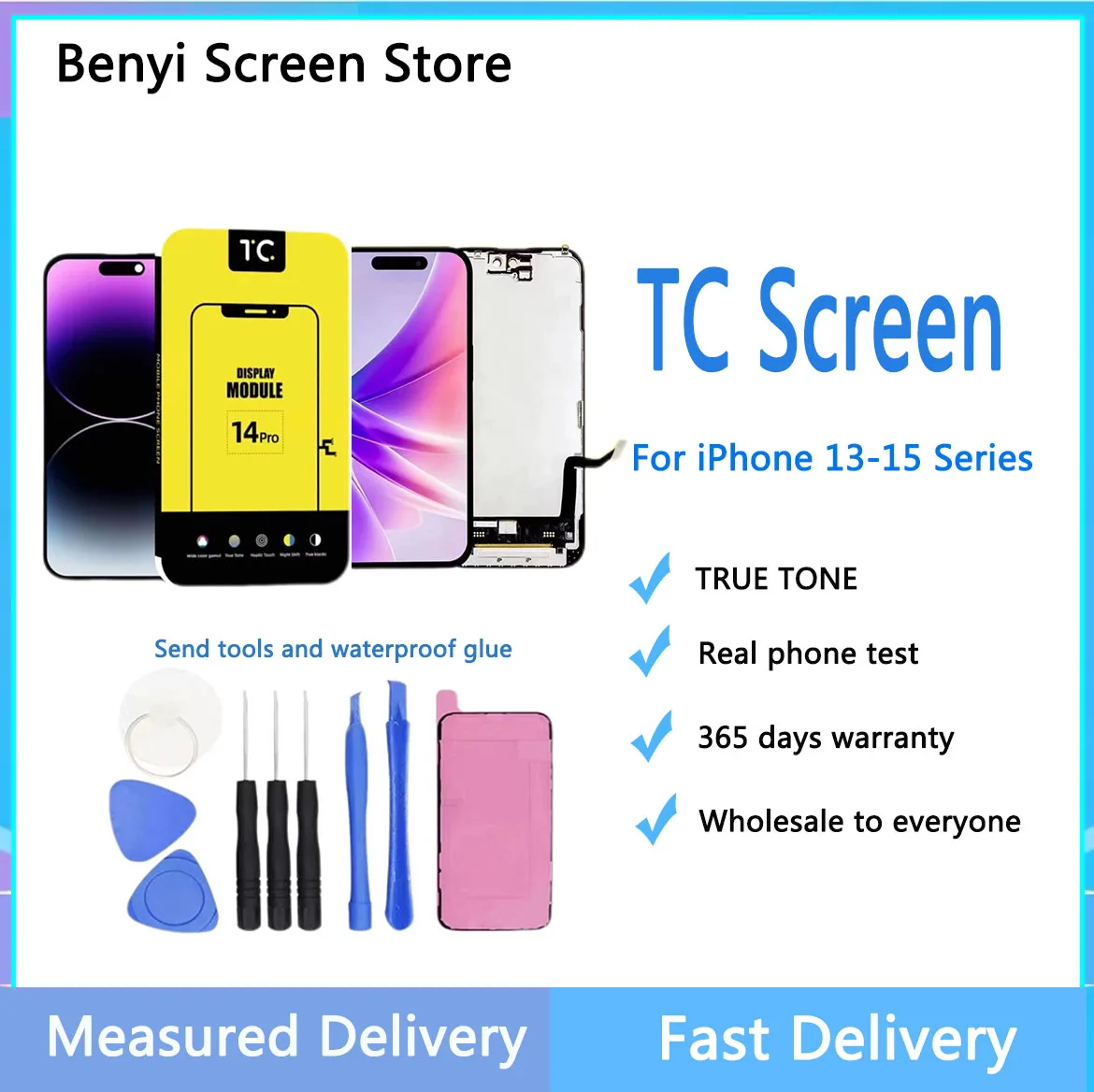 TC LCD Screen Assembly For iPhone 14 15 13Pro 14Pro 15Pro Max 15PM High Brightness FHD Display Solves Non-genuine Screen Pop-up