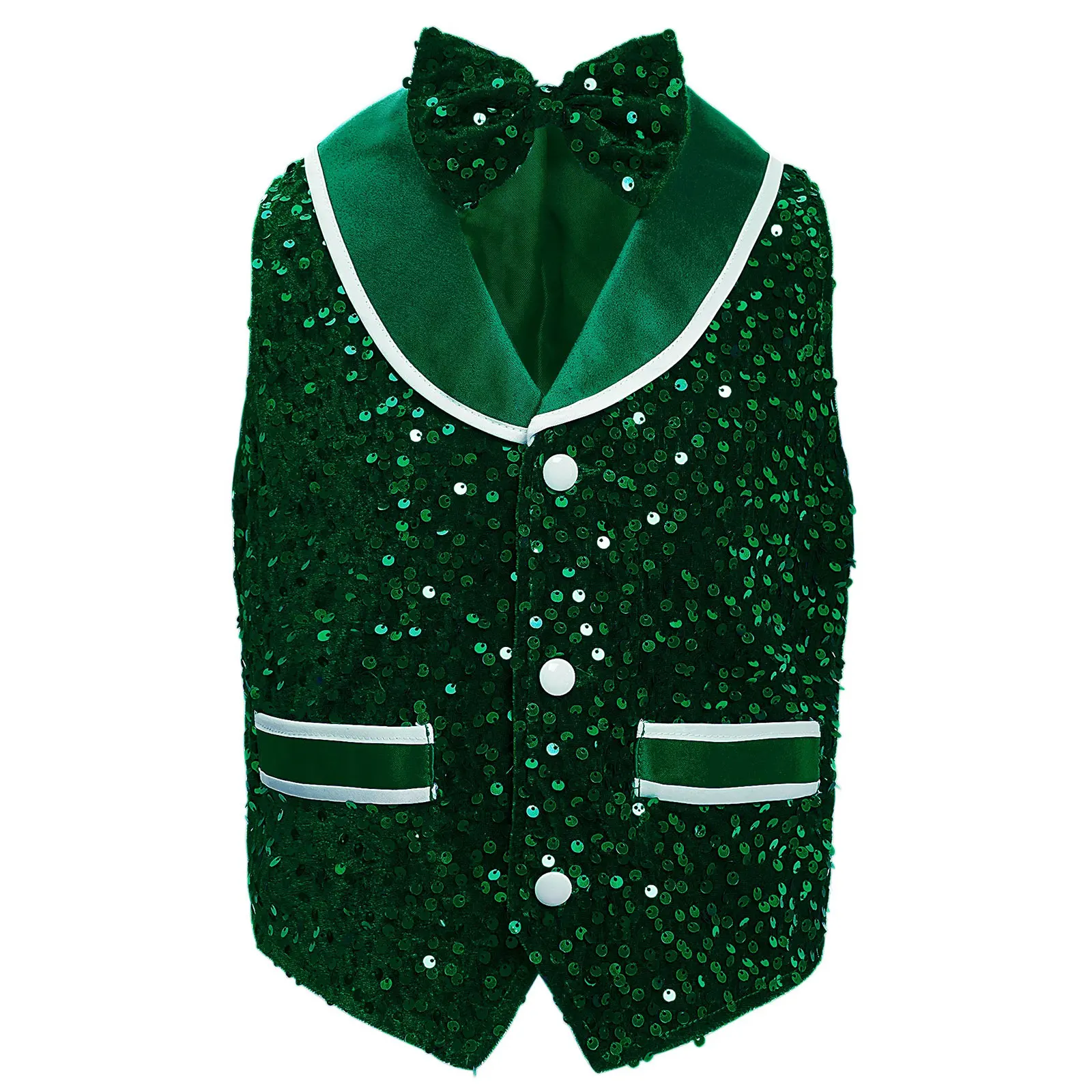 Sequins Waistcoat for Boy Girls Vest Streetwear Jazz Dance Costume Shiny Kids Disco Outerwear Performance Sleeveless Jacket
