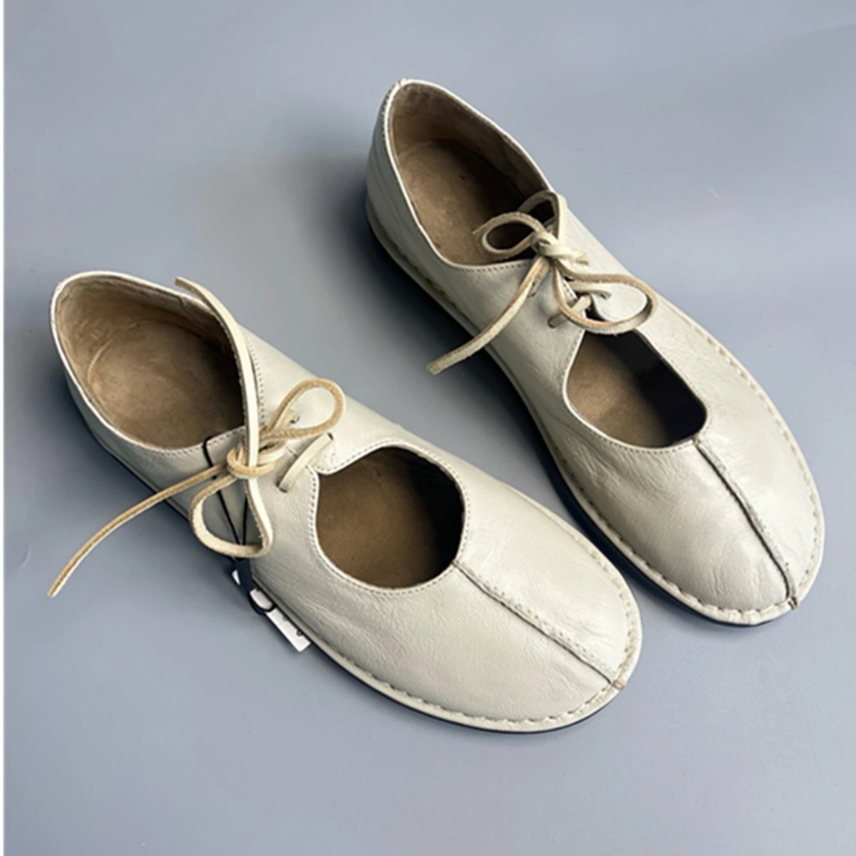 

Jenny&Dave 2025 Summer Fashion Ladies Minimalist Genuine Leather Flat Shoes Retro Strap Handmade Women's Shoes Sandals