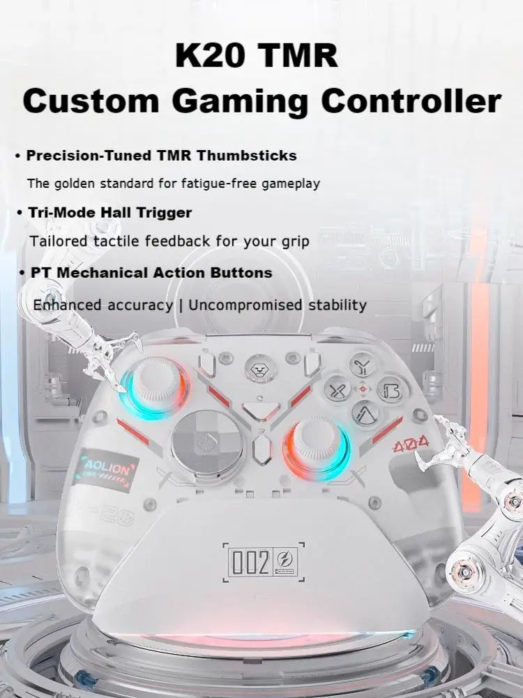 AOLION K20 TMR عصا التحكم أذرع التحكم في ألعاب الفيديو للتبديل 2/1Steam أندرويد iOS قاعة الهاتف تأثير عصا التحكم قاعدة شحن