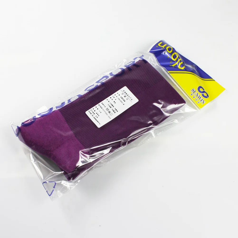 Men's Purple Sports Socks Elastic Breathable Anti-Slip for Football Soccer Athletic Solid Color Team Football Socks