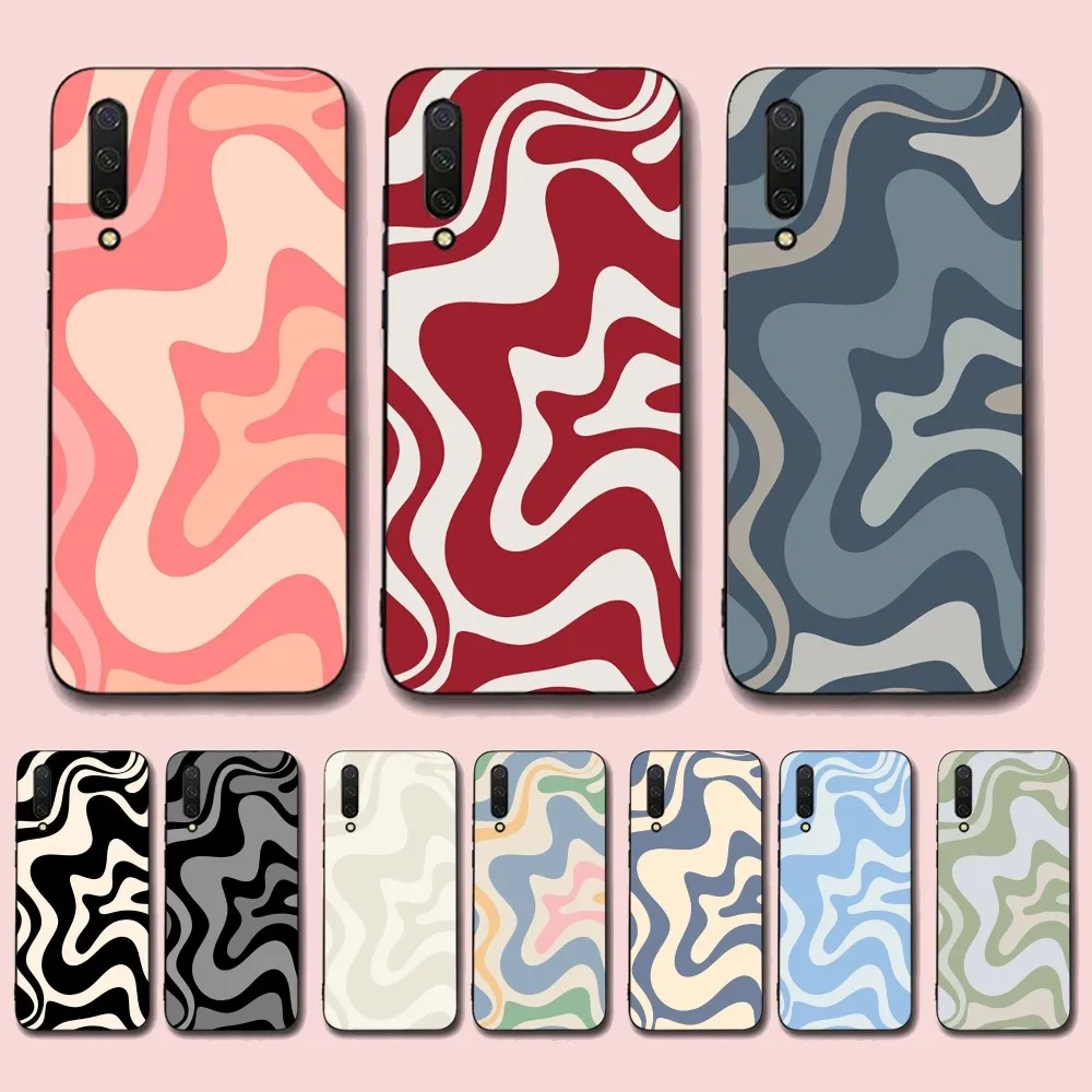 Retro Liquid Swirl Abstract Phone Case For Xiaomi Mi 5X 8 9 10 11 12 Lite Pro 10T PocoX3pro PocoM3 Note 10 Pro Lite