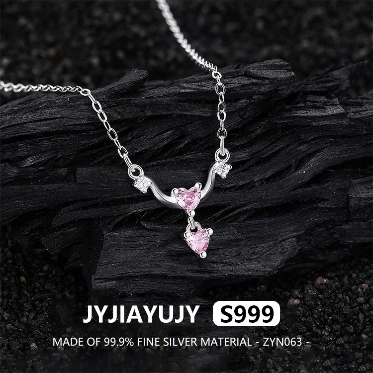 

JYJIAYUJY 100% Whole Original Fine Silver S999 Pendant Necklace Cupid's Arrow Inlaid Zirconia Fashion Jewelry Gift Use ZYN063