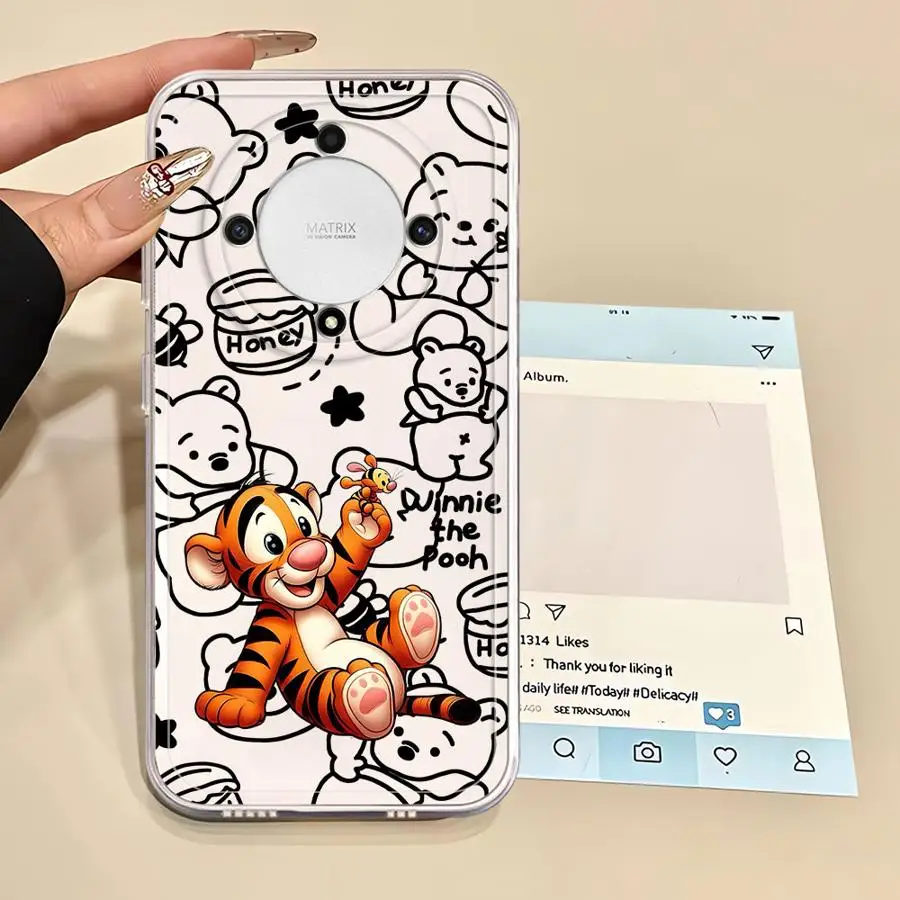 電話ケース Honor X7b 90 Lite X9a X8a X8b X8 X9b ソフトカバー ディズニー くまのプーさん