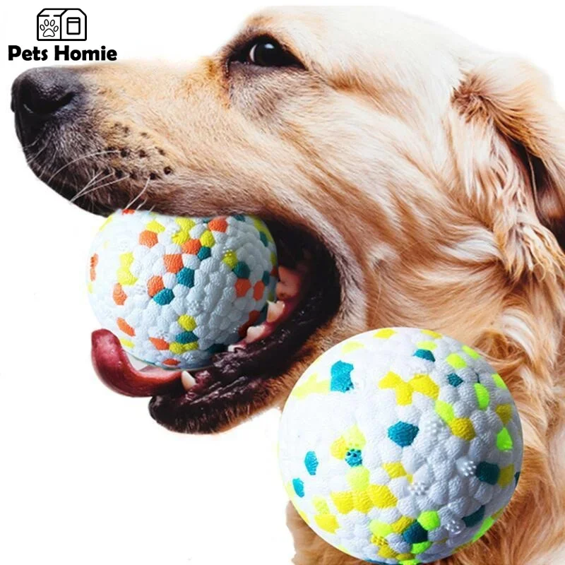 Teething Pet Toy Dog Solid Toy Ball Interactive Dog Toys Light Popcorn Ball Dog Ball Light Chew Rubber Balls High Elastic Bite