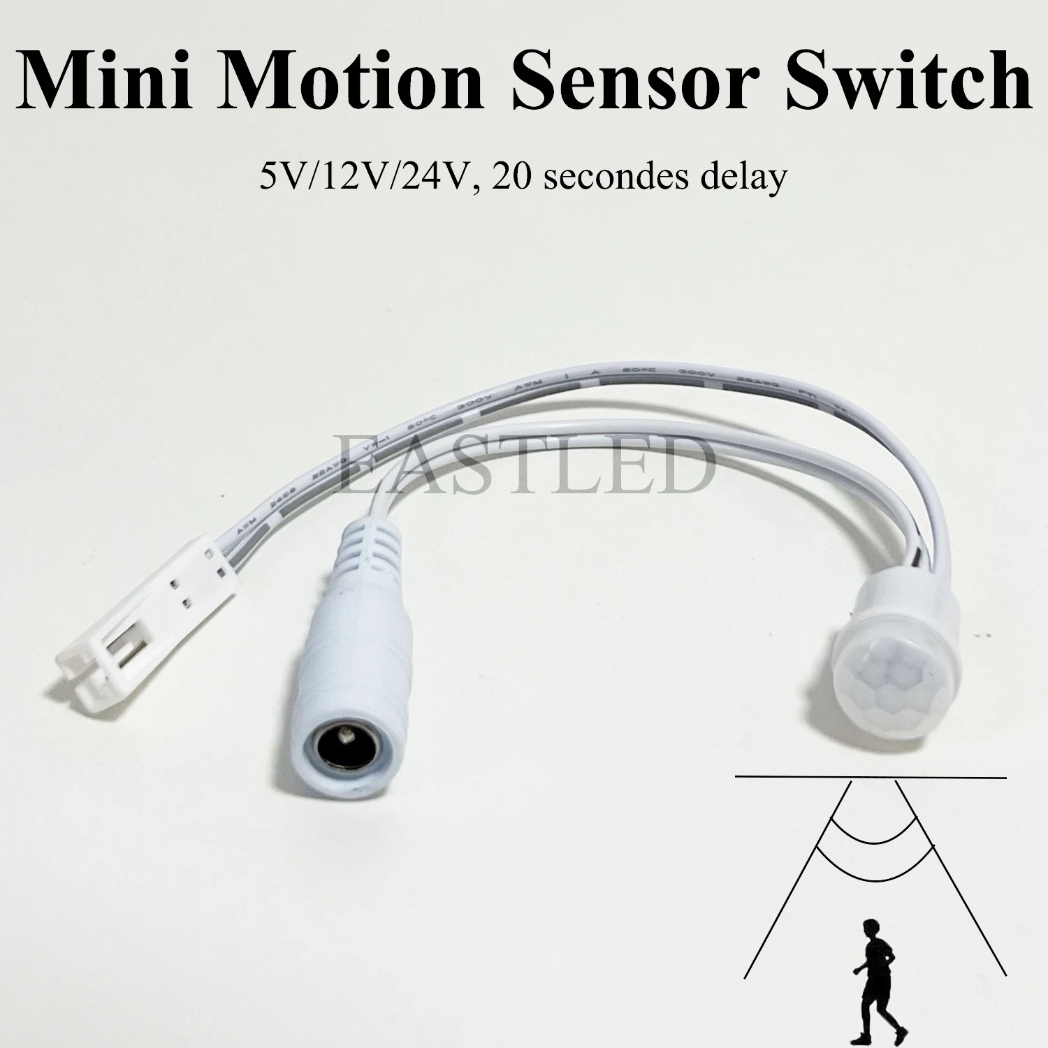 

Mini PIR Motion Sensor Switch DC5-24V Partition Auto ON OFF LED Light Occupancy Sensor for Closet Cabinet Screw in DC to Dupont
