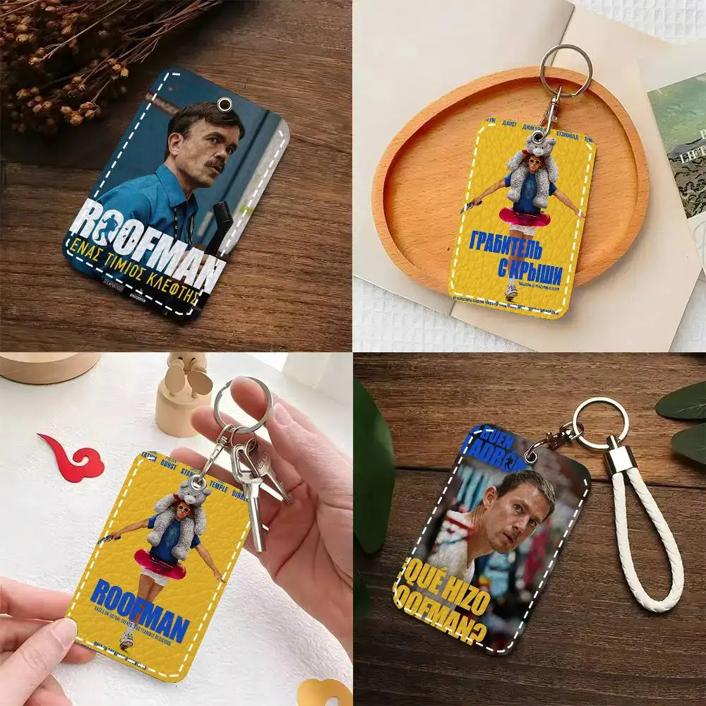 

Crime Film R-Roofman Card Case Keychain Access Card Bag Key Tag Ring Leather Card Holder Key Ring Access