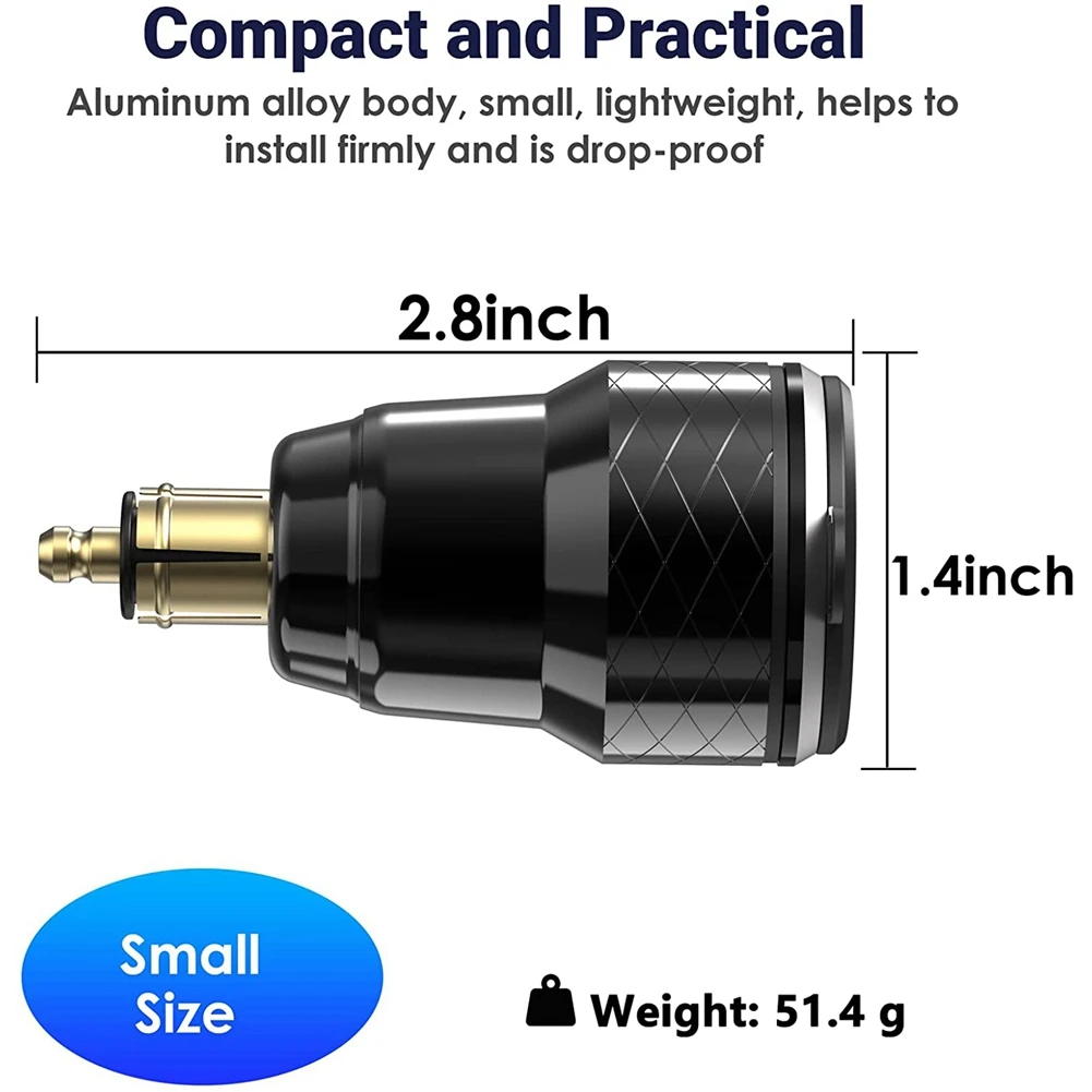 PD 3.0 C타입 USB 고속 충전기, Din to USB 및 18W QC 3.0 전원 콘센트, 12V-24V Ducati BMW 오토바이 전압계 포함