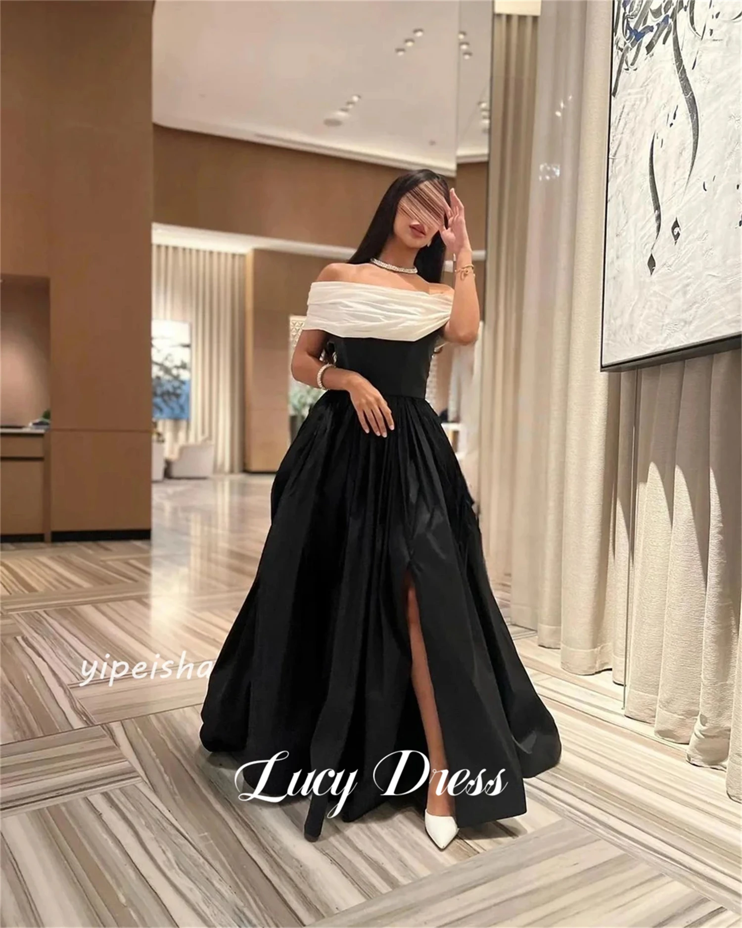 Lucy One Shoulder Line A Satin Evening Dress Eid Elegant Party Dresses 2024 for Wedding Happy Sharon Prom Gown Ball Gowns