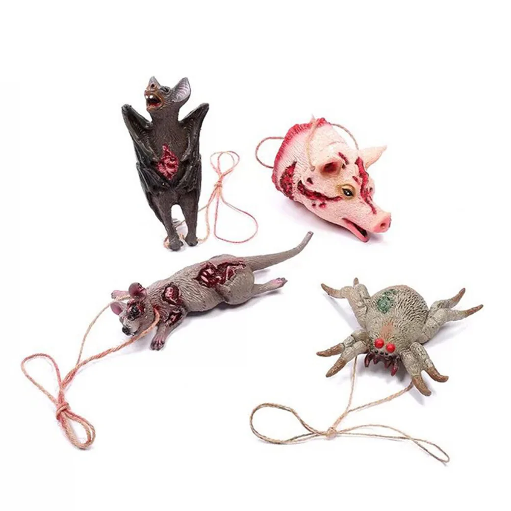 

2Pcs Bloody Rat Hanging Pendant Halloween Simulation Horror Animal Decoration Haunted Party Scary Ornament